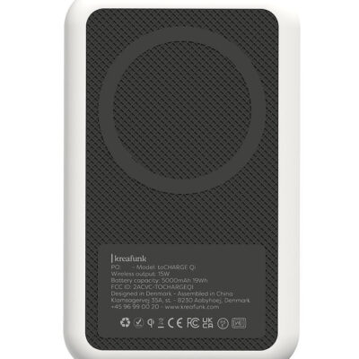 Kreafunk Powerbank - toCHANGE QI - Hvid - 5.000mAh