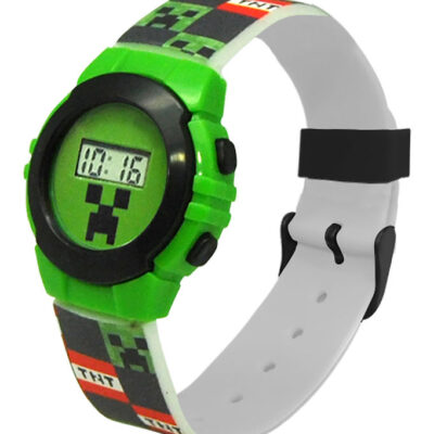 Minecraft Armbåndsur - Digital Ur - Grøn/Sort