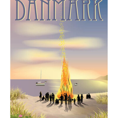 Vissevasse Plakat - 30x40 cm - Danmark - Sankt Hans