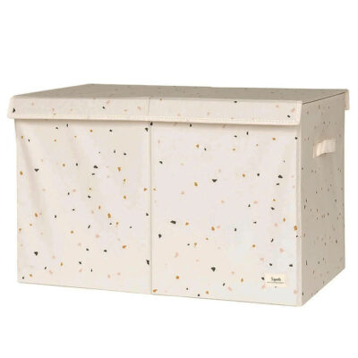 3 Sprouts Opbevaringskasse m. Låg - 63x38x39 cm - Terrazzo/Creme
