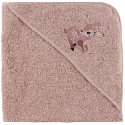 Nørgaard Madsens Babyhåndklæde - 75x75 cm - Pale Mauve m. Bambi