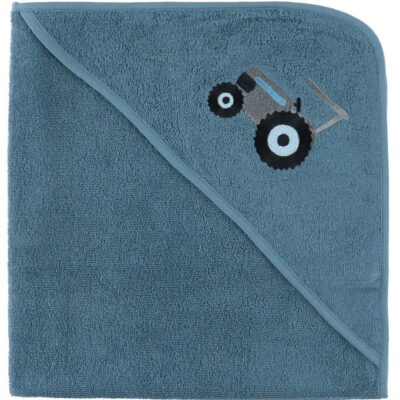 Nørgaard Madsens Babyhåndklæde - 100x100 cm - Middel Blue m. Tra