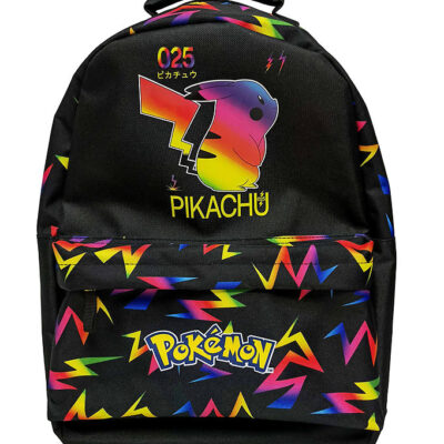 Pokémon Rygsæk - Large - 43x30x14 cm - 15L - Sort m. Neonprint