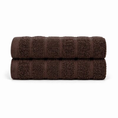 Bomulds håndklæder - 100% kæmmet bomuld - 50x100 cm - 2-pak - Brun