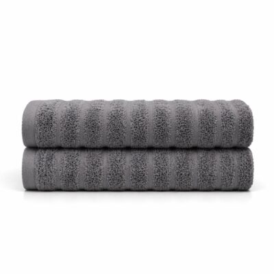 Bomulds håndklæder - 100% kæmmet bomuld - Badehåndklæder 70x140 cm - 2-pak - Mørkegrå