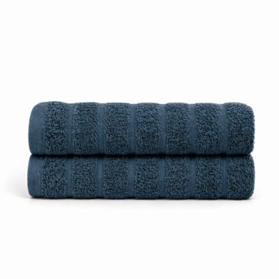 Bomulds håndklæder - 100% kæmmet bomuld - 50x100 cm - 2-pak - Blå