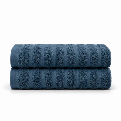 Bomulds håndklæder - 100% kæmmet bomuld - Badehåndklæder 70x140 cm - 2-pak - Blå