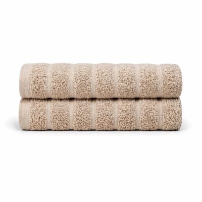 Bomulds håndklæder - 100% kæmmet bomuld - 50x100 cm - 2-pak - Sand