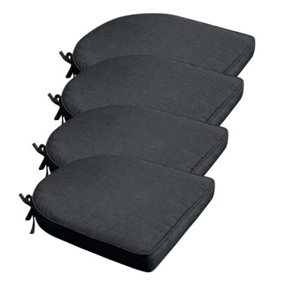 Futon hyndepakke til havestol 4 stk. - 7 cm bløde hynder - Beige havehynder til udendørs brug - Måler 50x50 cm - Nordstrand Home stolehynder