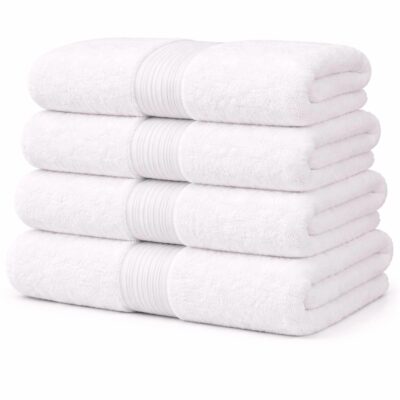 Økologisk håndklæde - 100% GOTS-certificeret bomuld - Badehåndklæde 70x140 cm - Hvid