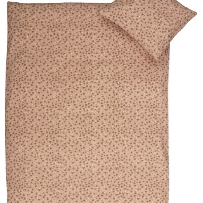 Hjerte sengetøj - 100% bomuld - Junior sengetøj 115x135 cm - Rosa med hjerter
