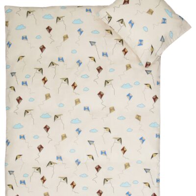 Dragefly sengetøj - 100% bomuld - Junior sengetøj 115x135 cm - Beige med dragefly