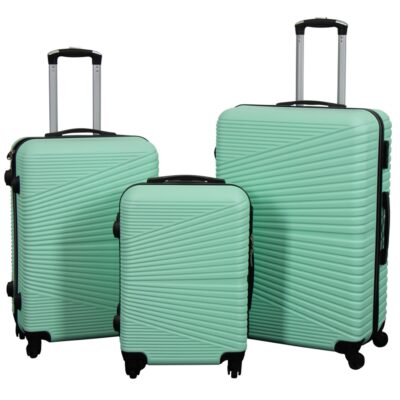 Kuffertsæt - 3 stk. - Hardcase rejsekufferter - Nordic mint - Letvægts kufferter