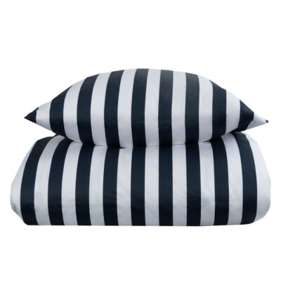 Sengetøj - 100% bomuldssatin - Nordic Stripe - Mørkeblå striber