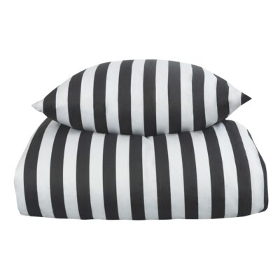 Sengetøj - 100% bomuldssatin - Nordic Stripe - Mørkegrå striber
