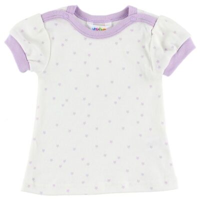 Joha T-Shirt - Bomuld - Hvid/Lavendel m. Stjerner