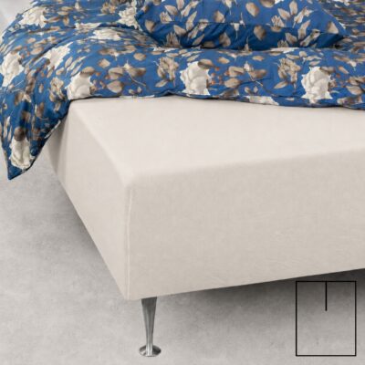 Splitlagen - U-split - 160x200 cm - Off White - 100% Bomuld jersey lagen - Stræklagen til elevationsseng