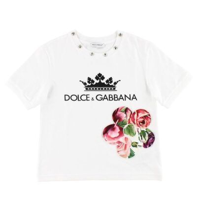 Dolce & Gabbana T-shirt - Hvid m. Blomst