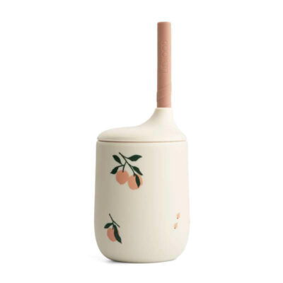 Liewood Ellis Tudkop m. Låg og Sugerør - Silikone - Peach/Sea Shell Mix