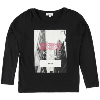 DKNY Bluse - Sort m. Fotoprint