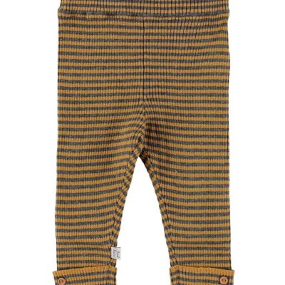 Hust and Claire Leggings - Lolly - Strik - M�rkegr�/Karrygul m.
