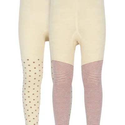 MiniPop Strømpebukser - Bambus - 2-pak - Pale Pink