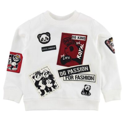 Dolce & Gabbana Sweatshirt - Hvid m. Patches