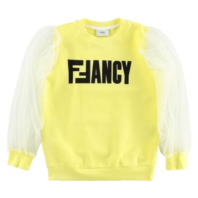 Fendi Kids Sweatshirt - Gul m. Tekst/Tyl