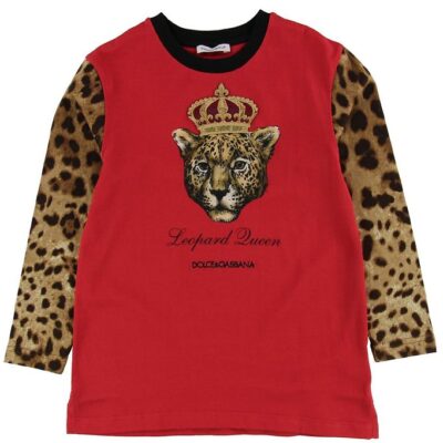 Dolce & Gabbana Bluse - Animal - Rød/Leopard