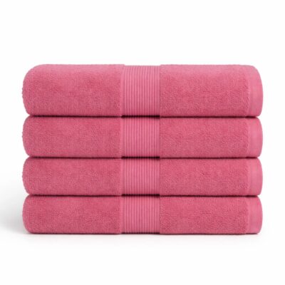 Bomulds håndklæde - 100% bomuld - Badehåndklæde 70x140 cm - Rosa