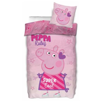 Gurli Gris sengetøj - 100% bomuld - Junior sengetøj 100x140 cm - Peppa rules