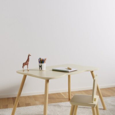 Alice & Fox Skrivebord med Stol Kat, Lysegul, Børnemøbler, Indretning børneværelse