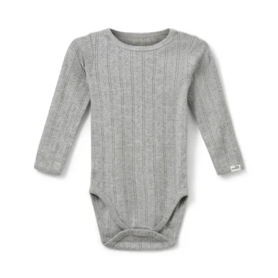 Dicte Langærmet Body - Grey mel - 86