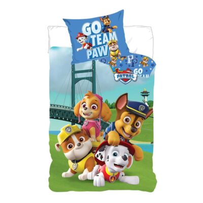 Paw Patrol sengetøj - 100% bomuld - Børnesengetøj 140x200 cm - Go Team Paw