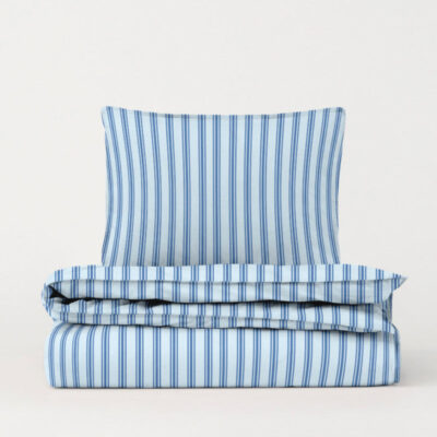 DAWN sengetøj - Arctic Blue / Midnight Blue - 140x220 cm - 100% økologisk bomuld -