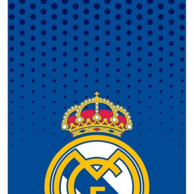 Blåt Real Madrid håndklæde - 70x140 cm - 100% bomuld - Blødt badehåndklæde med Real Madrid logo