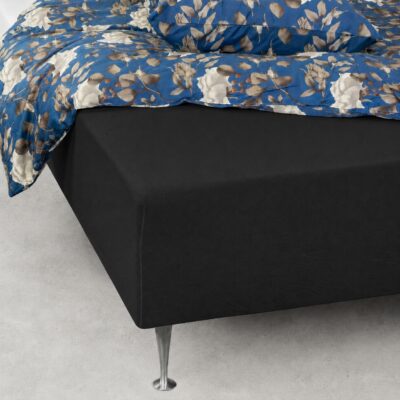 Faconlagen 180x200 cm - 100% blødt bomulds lagen - Sort boxlagen til madras by Nordstrand Home