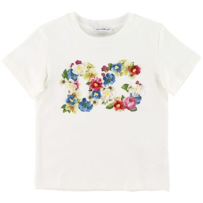 Dolce & Gabbana T-shirt - Blooming - Hvid m. Logo