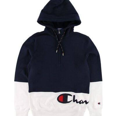 Champion Fashion Hættetrøje - Half Zip - Navy/Hvid