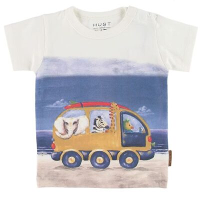 Hust and Claire T-shirt - Anker - Hvid m. Print