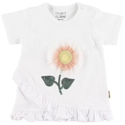 Hust and Claire T-shirt - Adora - Hvid m. Blomst