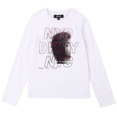 DKNY Bluse - Junior D3 - Hvid m. Tryk