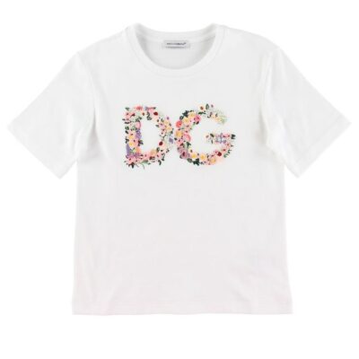Dolce & Gabbana T-shirt - Country - Hvid m. Blommabroder