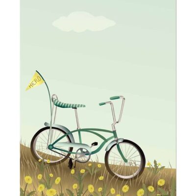 Vissevasse Plakat - 50x70 - Bike With A Flag