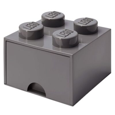 LEGOÂ® Storage Opbevaringsskuffe - 4 Knopper - 25x25x18 - Mørkegr