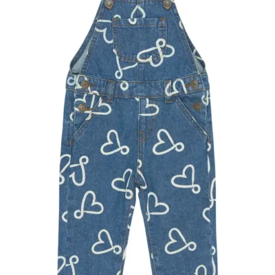 Shea Denim Buksedragt - Medium Blue Denim AOP - 98