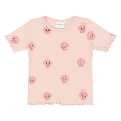 Tinker Rib T-Shirt - Peach Whip AOP - 98