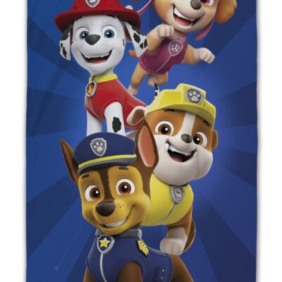 Paw Patrol håndklæde - 70x140 cm - One Team - 100% Bomuld - Blødt badehåndklæde med hvalpene