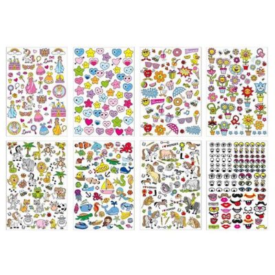 Playbox Klistermærker - 500 stk. - Prinsesser/Dyr/Blomster/m.m.