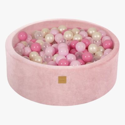 Meowbaby Rund Boldbassin Velour 30x90, Lyserød